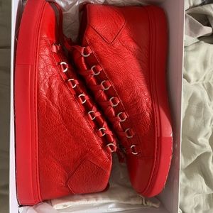 Brand new balenciaga high tops red never worn